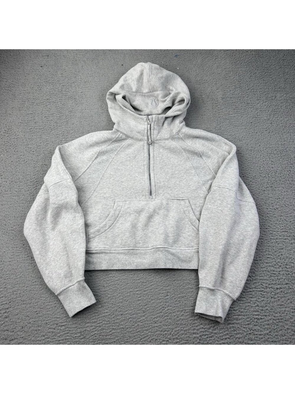 Lululemon Scuba Oversized Half Zip Hoodie Women’s M/L Gray Cropped Pullover